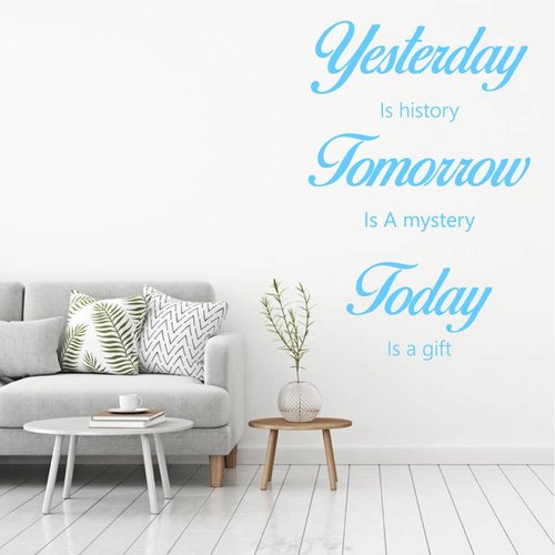 Muursticker yesterday tomorrow today Muursticker yesterday tomorrow today