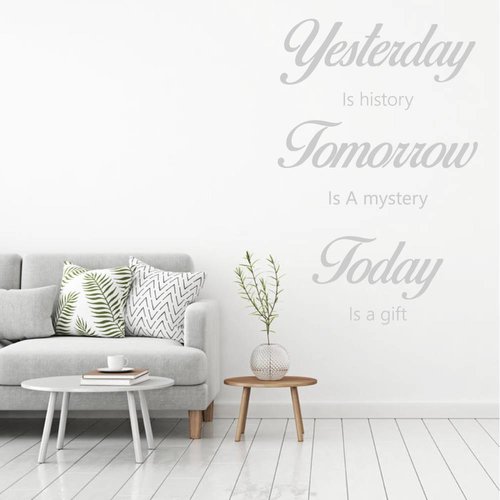 Muursticker yesterday tomorrow today Muursticker yesterday tomorrow today