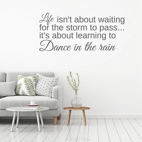 Muurtekst Dance in the rain Muurtekst Dance in the rain