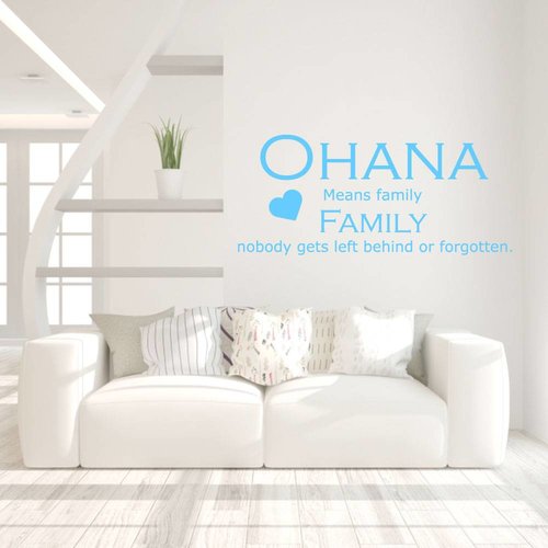 Muursticker ohana means family nobody gets left behind or forgotten Muursticker ohana means family nobody gets left behind or forgotten