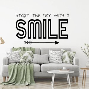 Muursticker Start the day with a smile Muursticker Start the day with a smile