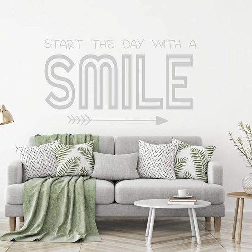 Muursticker Start the day with a smile Muursticker Start the day with a smile