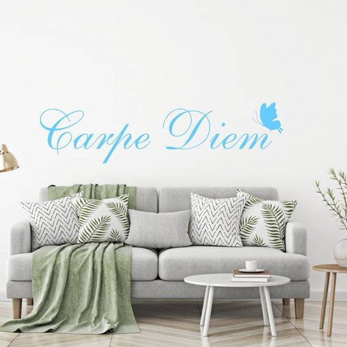 Muursticker Carpe Diem met vlinder Muursticker Carpe Diem met vlinder