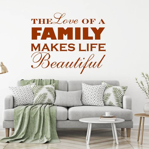 Muursticker the love of a family makes life beautiful Muursticker the love of a family makes life beautiful