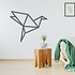 Origami muursticker vogel Origami muursticker vogel