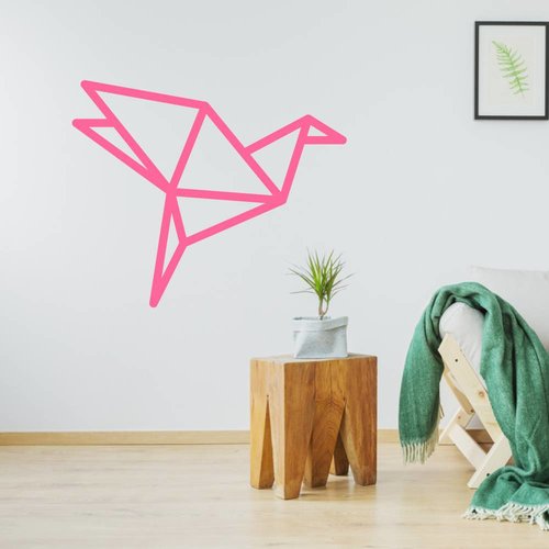 Origami muursticker vogel Origami muursticker vogel