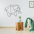 Origami muursticker olifant Origami muursticker olifant