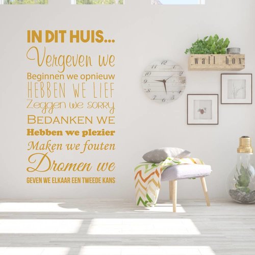 Muursticker Huisregels in dit huis Muursticker Huisregels in dit huis