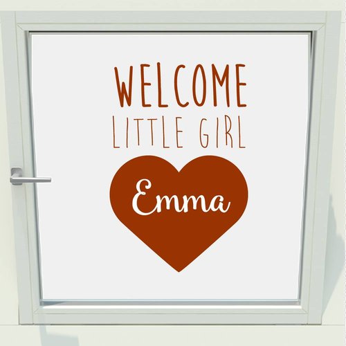 Geboorte sticker welcome little girl met naam Geboorte sticker welcome little girl met naam