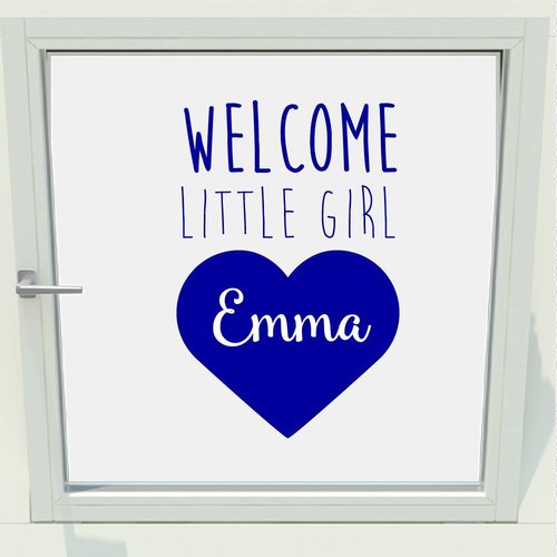 Geboorte sticker welcome little girl met naam Geboorte sticker welcome little girl met naam