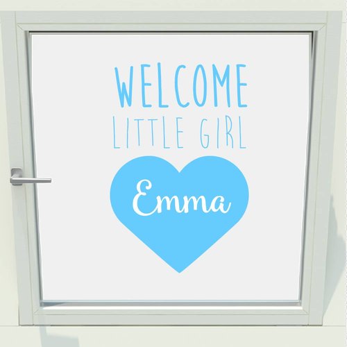 Geboorte sticker welcome little girl met naam Geboorte sticker welcome little girl met naam