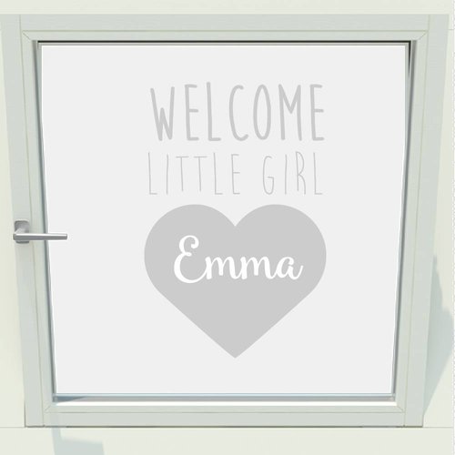 Geboorte sticker welcome little girl met naam Geboorte sticker welcome little girl met naam