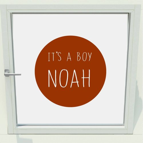 Geboorte sticker rond it's a boy met naam Geboorte sticker rond it's a boy met naam