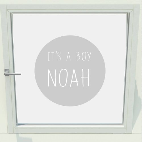 Geboorte sticker rond it's a boy met naam Geboorte sticker rond it's a boy met naam