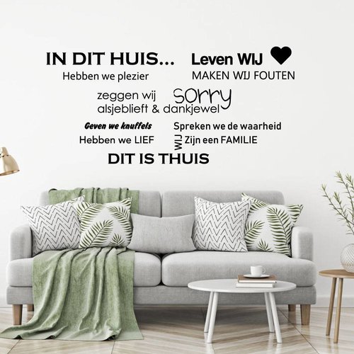Muurtekst in dit huis Muurtekst in dit huis