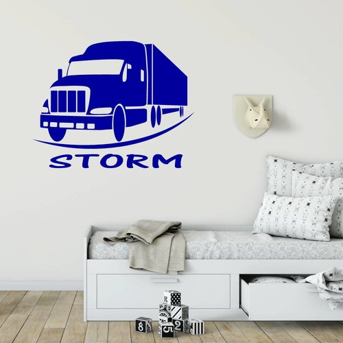 Muursticker vrachtwagen met naam Muursticker vrachtwagen met naam