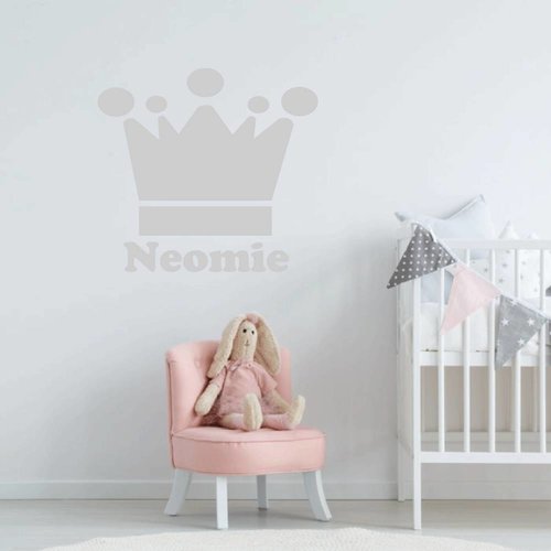 Muursticker kroon met naam Muursticker kroon met naam