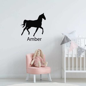 Muursticker paard met naam Muursticker paard met naam