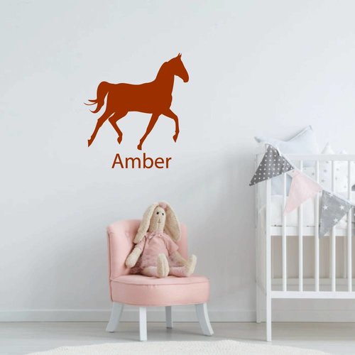 Muursticker paard met naam Muursticker paard met naam