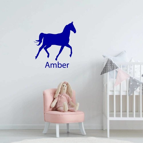 Muursticker paard met naam Muursticker paard met naam