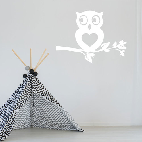 Muursticker uil op tak Muursticker uil op tak