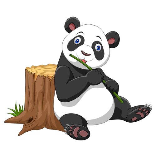Muursticker pandabeer bij boomstam Muursticker pandabeer bij boomstam