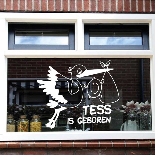 Raam sticker Is geboren met ooievaar (Jongen & Meisje) Raam sticker Is geboren met ooievaar (Jongen & Meisje)