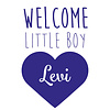 Geboorte sticker welcome little boy met naam Geboorte sticker welcome little boy met naam