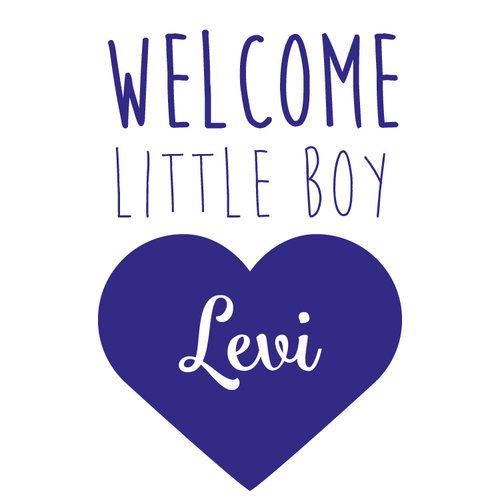 Geboorte sticker welcome little boy met naam Geboorte sticker welcome little boy met naam