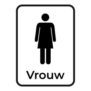 Bewegwijzering sticker Toilet vrouw