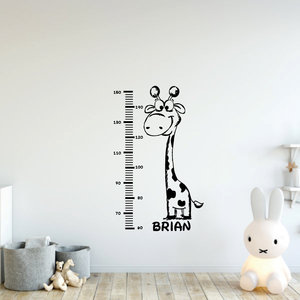 Muursticker giraffe met groeimeter Muursticker giraffe met groeimeter