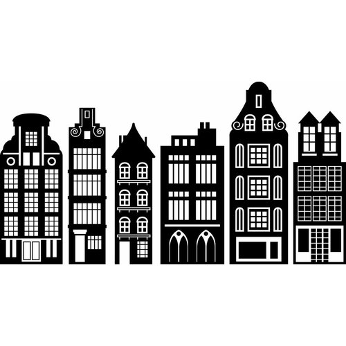 Muursticker Grachtenpanden Muursticker Grachtenpanden