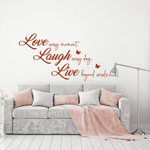 Muursticker Love laugh live Muursticker Love laugh live