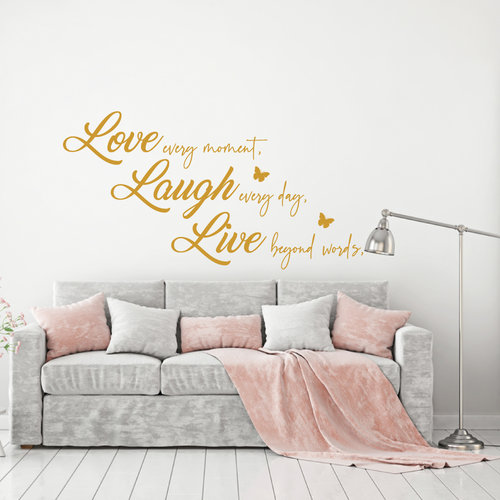 Muursticker Love laugh live Muursticker Love laugh live