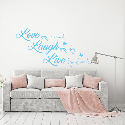 Muursticker Love laugh live Muursticker Love laugh live