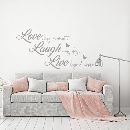 Muursticker Love laugh live Muursticker Love laugh live