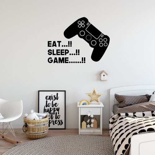 Muursticker Eat, sleep game Muursticker Eat, sleep game