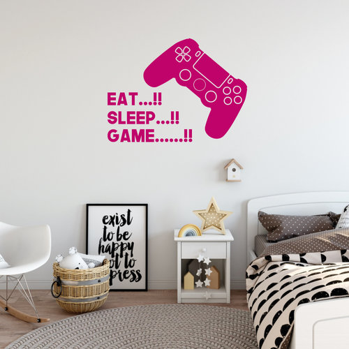 Muursticker Eat, sleep game Muursticker Eat, sleep game