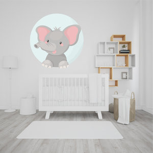 Muursticker Olifant rond Muursticker Olifant rond