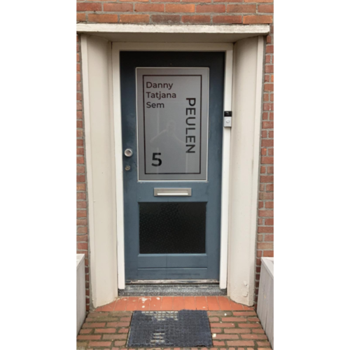 Raamfolie Achternaam en huisnummer en voornamen Raamfolie Achternaam en huisnummer en voornamen