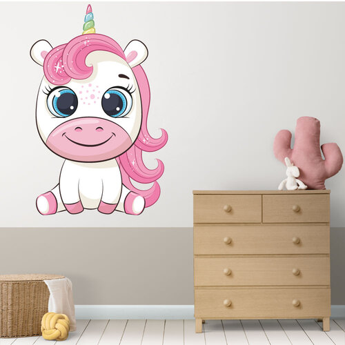 Muursticker Unicorn kijk verliefd Muursticker Unicorn kijk verliefd