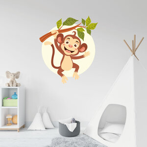 Vrolijke aap hangt aan tak Vrolijke aap hangt aan tak