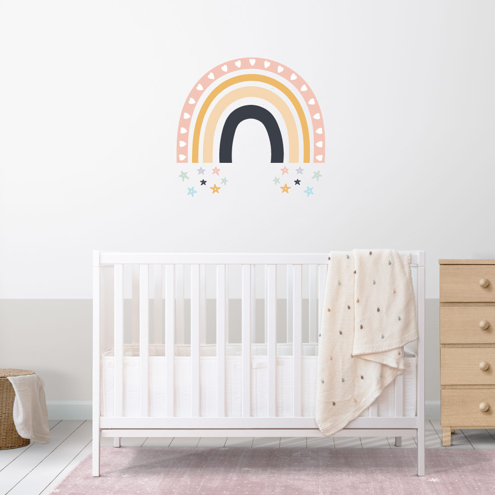 Neukids FABRIC 240 X 140 Cm Enorme Regenboog Muursticker Regenboog Kinderkamer Wanddecoratie