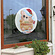 Kerst raamsticker Beertje met kerstmuts herbruikbaar