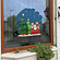 Kerst raamsticker kerstman in arreslee herbruikbaar