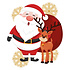 Kerst raamsticker Kerstman met rendier en sneewvlokjes Kerst raamsticker Kerstman met rendier en sneewvlokjes