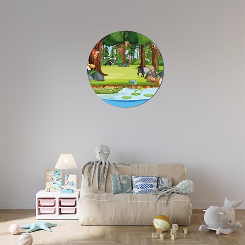 Muurcirkel Dieren in de Wildernis Muurcirkel Dieren in de Wildernis