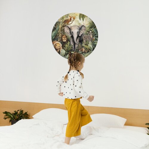 Muurcirkel Superschattige Jungle Kinderkamer Kunst Muurcirkel Superschattige Jungle Kinderkamer Kunst