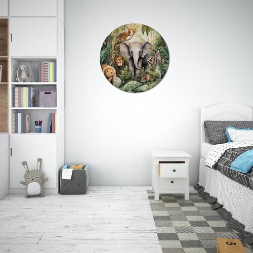 Muurcirkel Superschattige Jungle Kinderkamer Kunst Muurcirkel Superschattige Jungle Kinderkamer Kunst