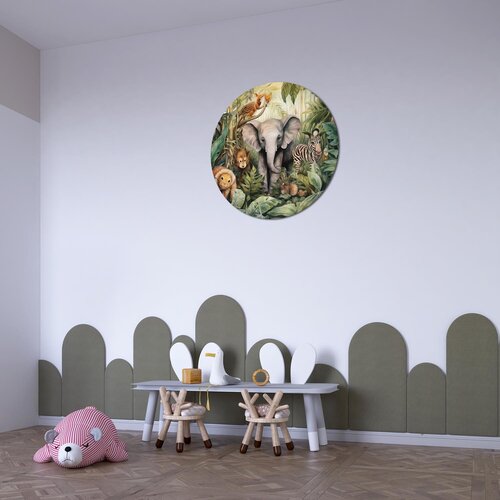 Muurcirkel Superschattige Jungle Kinderkamer Kunst Muurcirkel Superschattige Jungle Kinderkamer Kunst